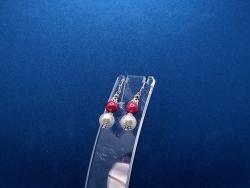 Perlen Ohrring Paar mit Perlen - Anhänger 8mm
