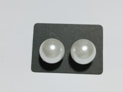 Perlenohrstecker 12mm Weiß