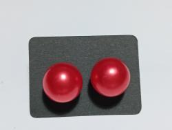 Perlenohrstecker 12mm Rot
