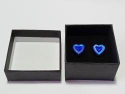 Herzohrstecker blau in Geschenkbox